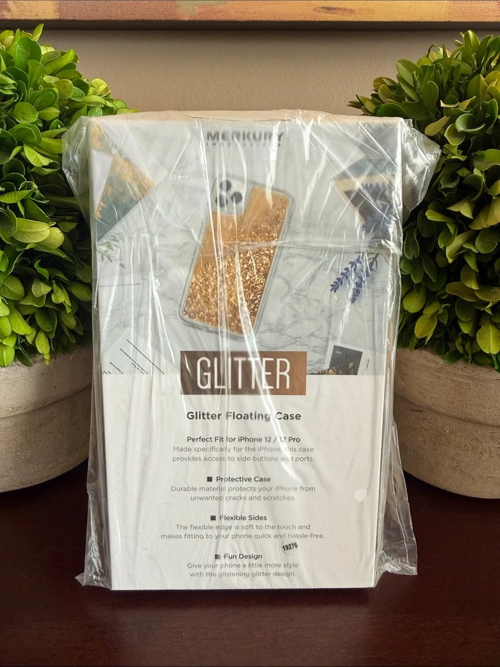 MERKURY INNOVATIONS ✨GOLD-TONE FLOATING GLITTER✨ iPhone 12/12 PRO CASE🌟BNIB🌟